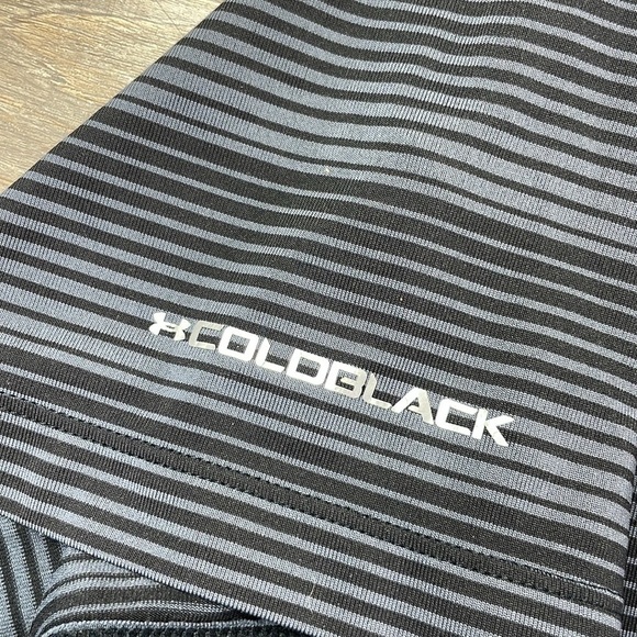 Under Armour Mens HeatGear Black Grey Striped Short Sleeve Polo, Cold Black, XL - Picture 4 of 8